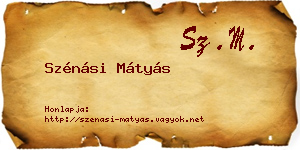 Szénási Mátyás névjegykártya